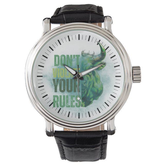 Stierdesign | Erinnerung | Motivation Armbanduhr (Vorderseite)