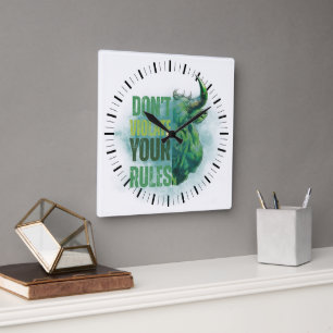 Stierdesign Erinnerung Motivation Quadratische Wanduhr
