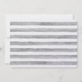 Stierhauptgrau Stripes Babyparty Einladung (Rückseite)