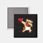 Stierhunde mit Gesichtsmaske Funny Valentine Magnet (Vorderseite/Rückseite)