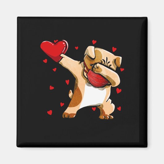 Stierhunde mit Gesichtsmaske Funny Valentine Magnet (Vorne)