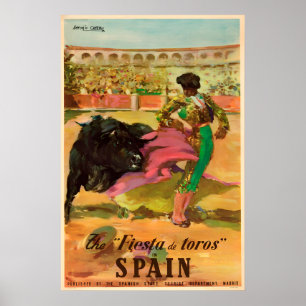 Stierkampf-Fest Vintage-Spanien-Reiseposter Poster