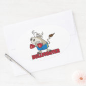 Stierkampfcharakter Ovaler Aufkleber (Umschlag)