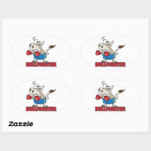 Stierkampfcharakter Ovaler Aufkleber (Blatt)