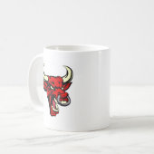 Stierrotes gemeines Tiermaskottchen Kaffeetasse (Vorderseite Links)
