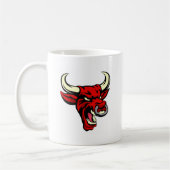 Stierrotes gemeines Tiermaskottchen Kaffeetasse (Links)