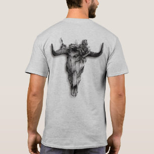Stierschädel und Rose (Rückseite) T-Shirt