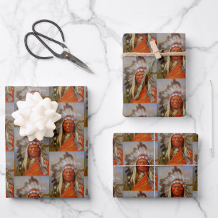 Stierstiel von Henry Farny 1899 Lakota Leader Geschenkpapier Set