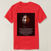 Stierstille mit zwei Wölfen Text lang  T-Shirt (Design vorne)