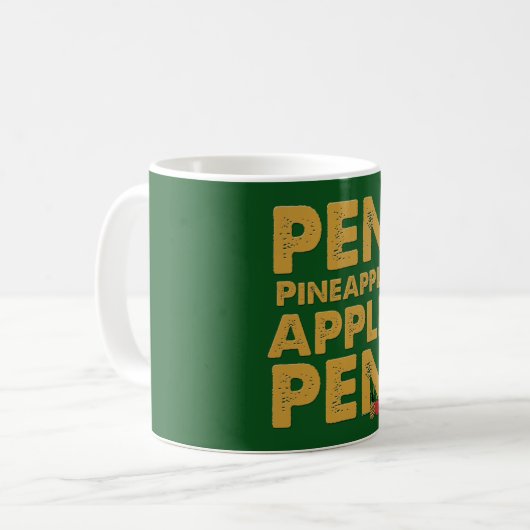 Stift-Ananas-Apple-Stift-Halter - lustige PPAP Kaffeetasse (Vorderseite Links)