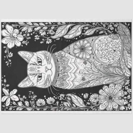 Stift Art Cat 1 Decoupage Paper Seidenpapier (Vorderseite)