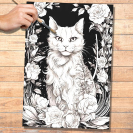 Stift Art Cat 3 Decoupage Paper Seidenpapier