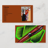 Stift auf hinterer Herbstszene auf Front Visitenkarte (Vorne/Hinten)