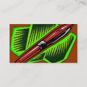 Stift auf hinterer Herbstszene auf Front Visitenkarte (Rückseite)