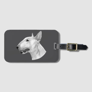 Stift Bull Terrier zeichnend Gepäckanhänger