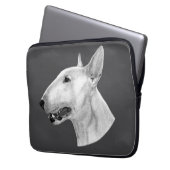 Stift Bull Terrier zeichnend Laptopschutzhülle (Vorderseite Links)
