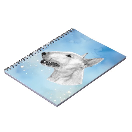 Stift Bull Terrier zeichnend Notizblock (Linke Seite)
