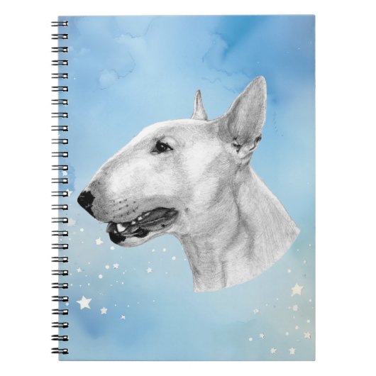 Stift Bull Terrier zeichnend Notizblock (Vorderseite)