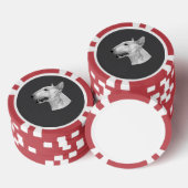 Stift Bull Terrier zeichnend Pokerchips (Stapel)