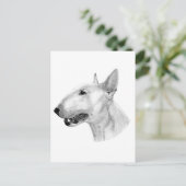 Stift Bull Terrier zeichnend Postkarte (Stehend Vorderseite)