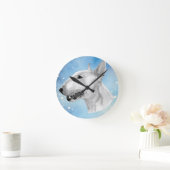 Stift Bull Terrier zeichnend Runde Wanduhr (Zuhause)