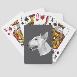Stift Bull Terrier zeichnend Spielkarten