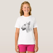 Stift Bull Terrier zeichnend T-Shirt (Vorne ganz)