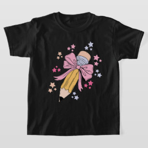 Stift Coquette Bow rosa Zurück zu Schullehrern T-Shirt