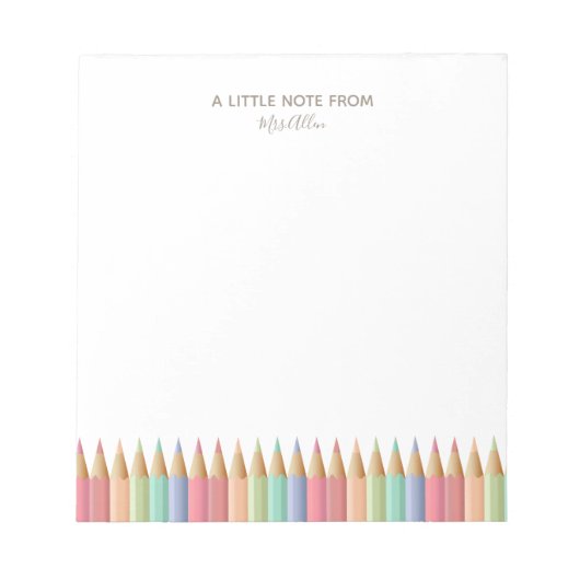 Stift Crayon Lehrer's Editor Notizblock (Vorderseite)