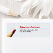 Stift des roten Lehrers auf gestrichenem Papier mi (Insitu)