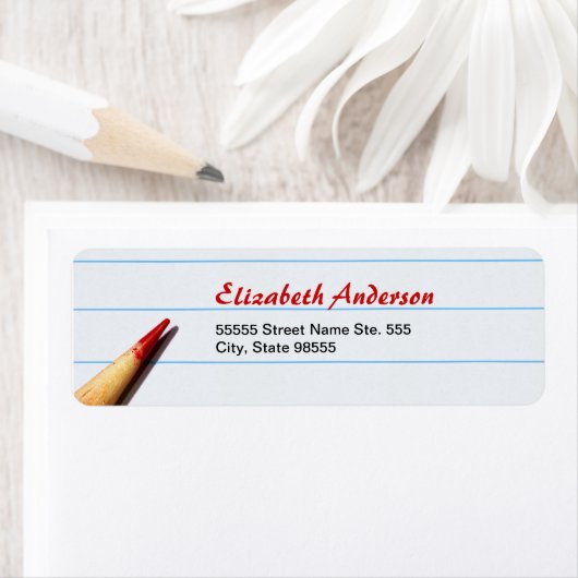 Stift des roten Lehrers auf gestrichenem Papier mi (Insitu)