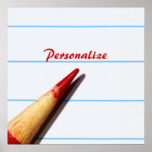 Stift des roten Lehrers auf gestrichenem Papier mi Poster (Vorne)