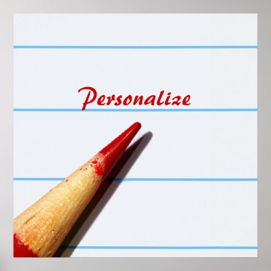 Stift des roten Lehrers auf gestrichenem Papier mi Poster (Vorne)