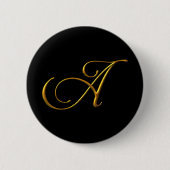 Stift Elegant Monogram Letter A. Button (Vorderseite)