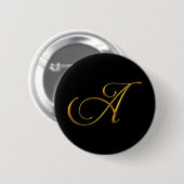 Stift Elegant Monogram Letter A. Button (Vorne & Hinten)