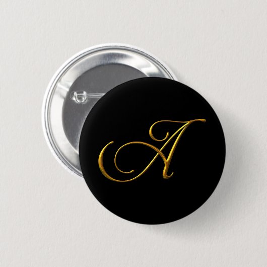 Stift Elegant Monogram Letter A. Button (Vorne & Hinten)