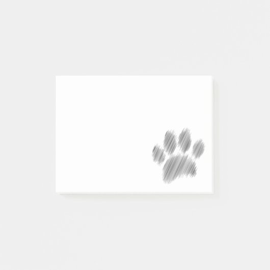 Stift geätzter Hund Paw Digital Art Nachhinweise Post-it Klebezettel (Vorderseite)
