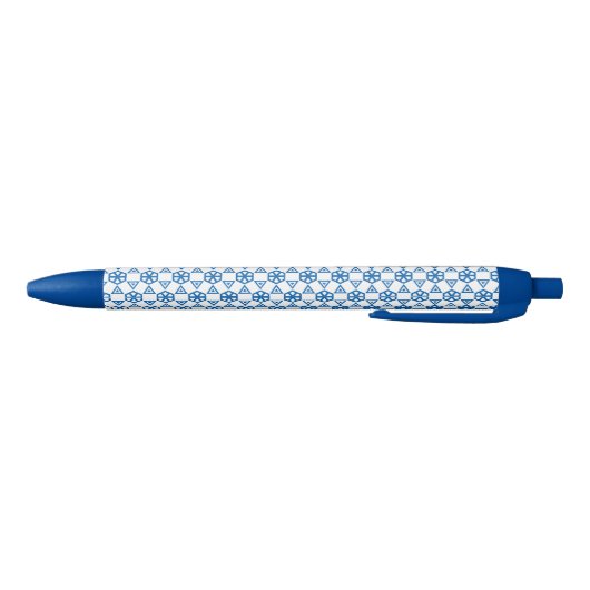 Stift - Geometrische Blume in Blau (Unterseite)