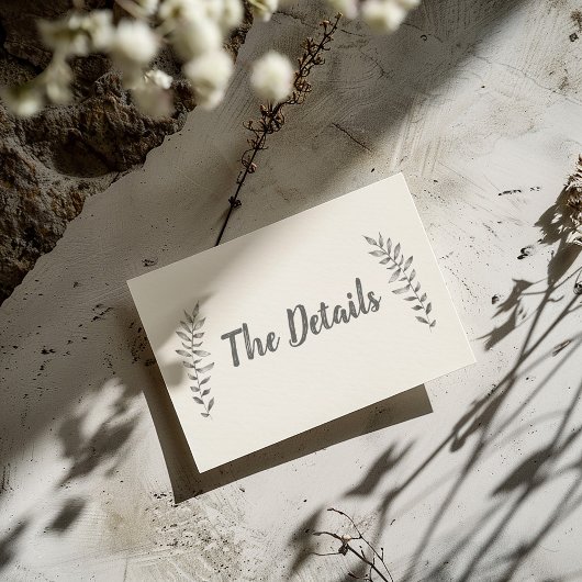 Stift gezeichnet Blätter die Details Begleitkarte