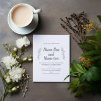 Stift gezeichnet Blätter und Ast-Hochzeitseinladun