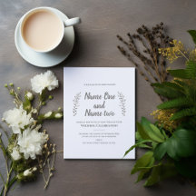 Stift gezeichnet Blätter und Ast-Hochzeitseinladun