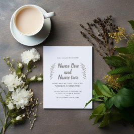 Stift gezeichnet Blätter und Ast-Hochzeitseinladun Einladung