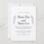 Stift gezeichnet Blätter und Ast-Hochzeitseinladun Einladung (Vorderseite)