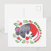Stift gezeichnet Maus Feiertagspostkarte (Vorne/Hinten)