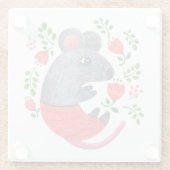 Stift gezeichnet Maus Glasuntersetzer (Rückseite)