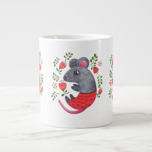 Stift gezeichnet Maus Jumbo-Tasse (Vorderseite)
