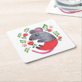 Stift gezeichnet Maus Rechteckiger Pappuntersetzer (angewinkelt)