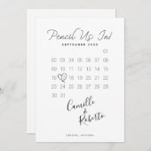 Stift im Kalender Modernes Minimales Foto Save The Date (Vorne/Hinten)
