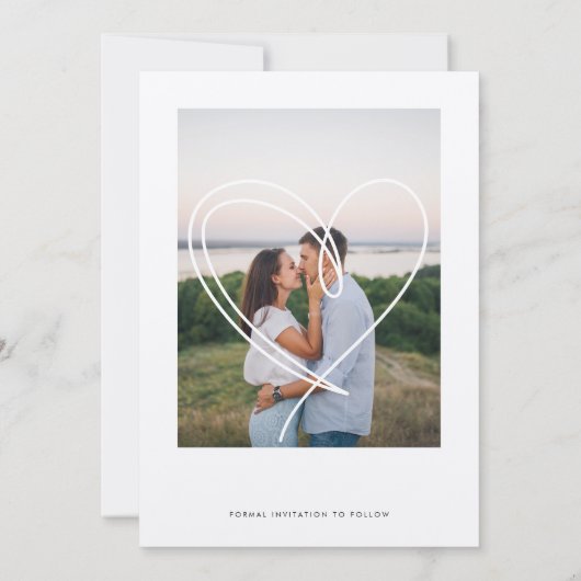 Stift im Kalender Modernes Minimales Foto Save The Date (Rückseite)