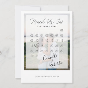 Stift im Kalender Modernes Minimales Foto Save The Date